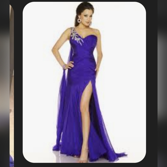 Elegant MacDuggal One-Shoulder Gown